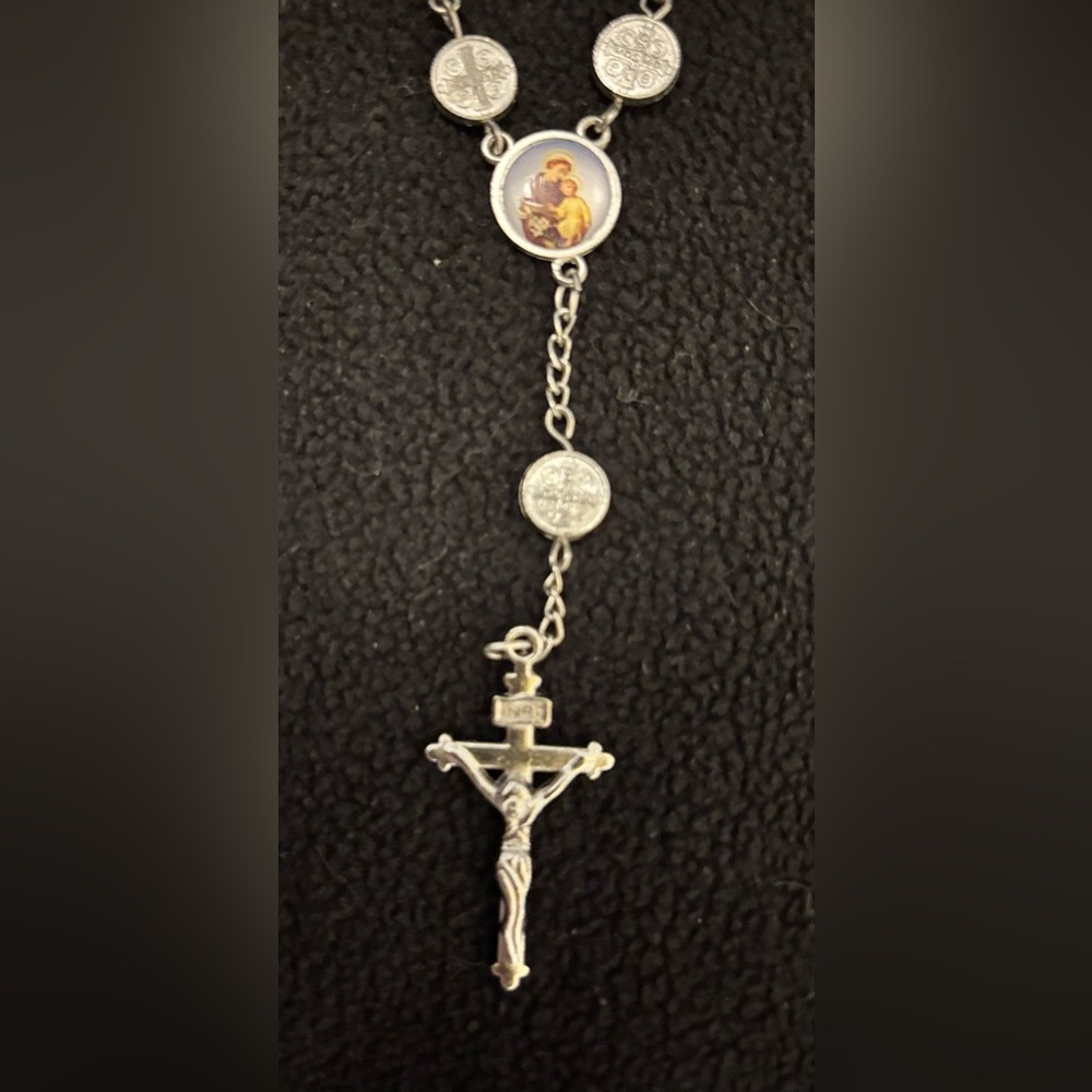 Estate, Vintage St. Anthony Silver Wrist / Pocket Rosary Chaplet